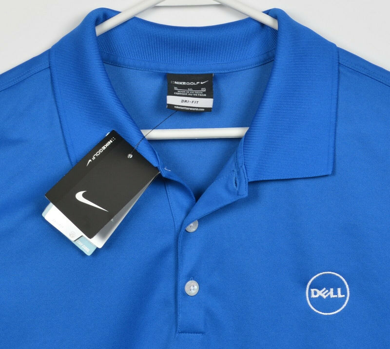 Nike Golf Men's XL Dell Computers Solid Blue Wicking Golf Polo Shirt