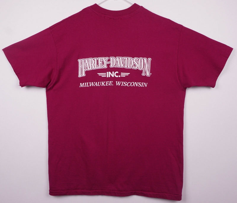 Vintage 80s Harley-Davidson Men's Sz XL American Original Eagle Purple T-Shirt