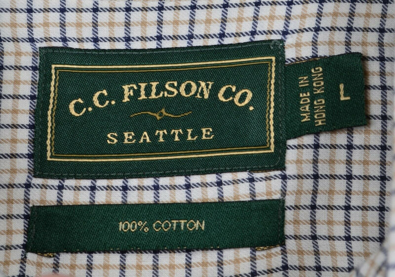 CC Filson Men's Large Golden Yellow Plaid Long Sleeve Button-Down Shirt