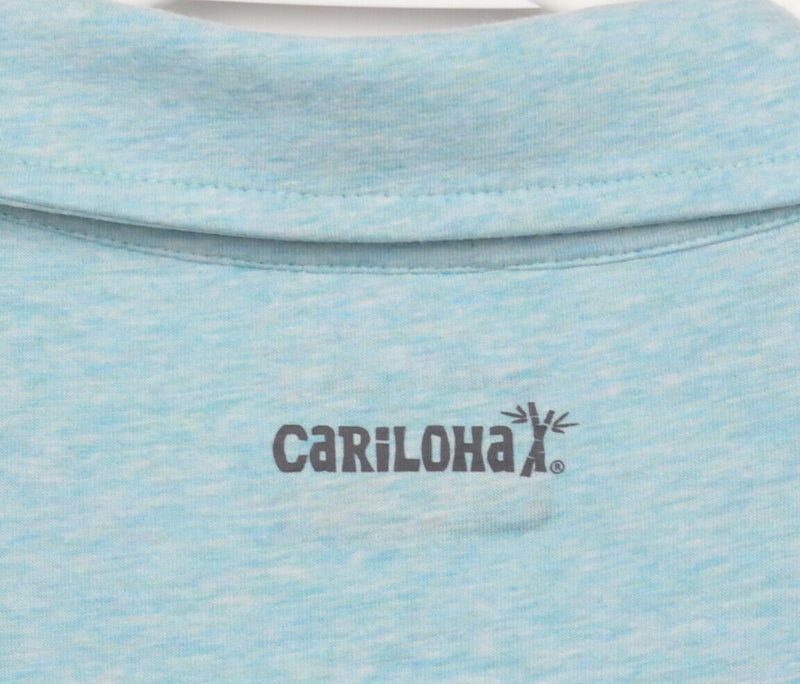 Cariloha Bamboo Men's Large Blue/Green Soft Performance Short Sleeve Polo Shirt