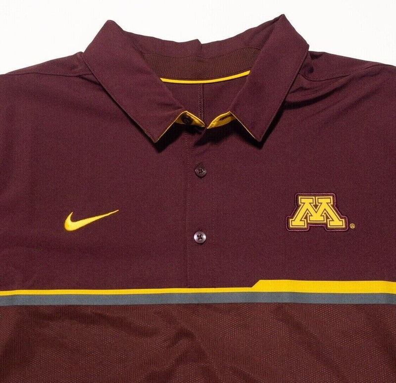 Minnesota Golden Gophers Nike Polo XL Men's Maroon Team Issue Wicking Stretch