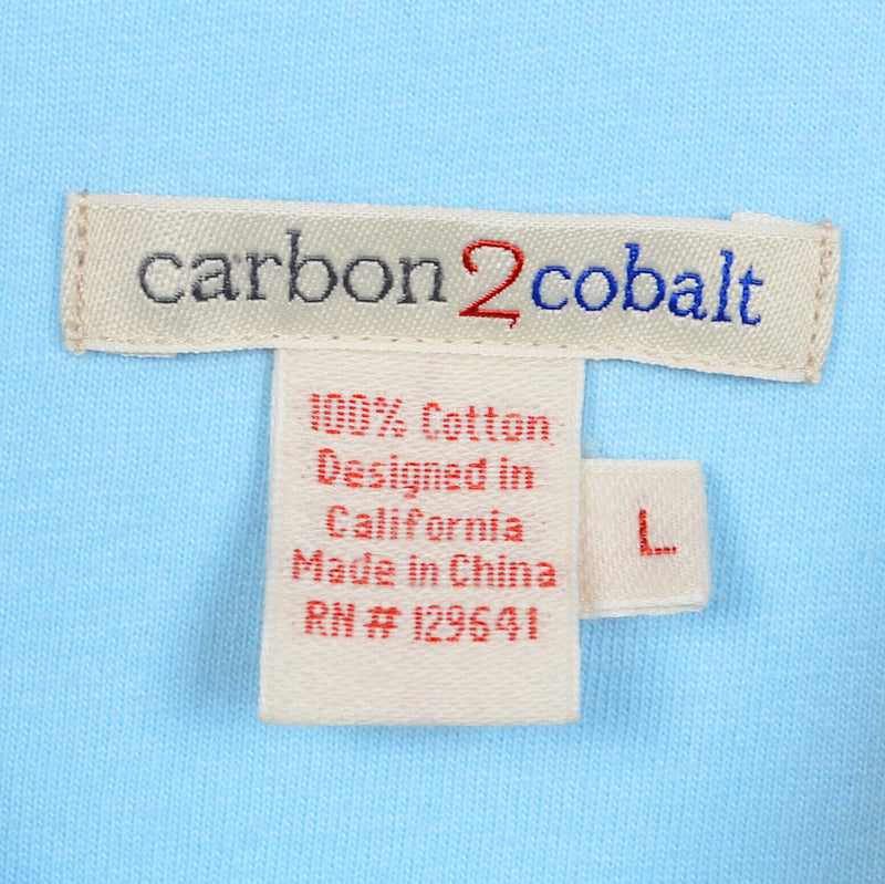 Carbon 2 Cobalt Men's Large Solid White Double-Shirt Short Sleeve Polo Shirt