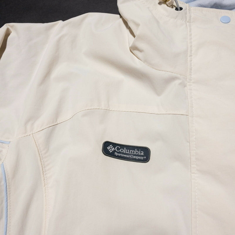 Columbia Hooded Rain Shell Jacket Full Zip Snap Wind Rain Resistant Women's XL