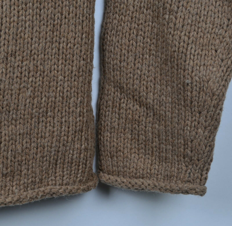 J. Crew Men's Sz Large Handknit 100% Lambswool Chunky Knit Fair Isle Sweater