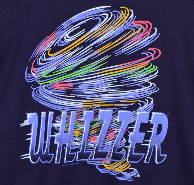 Vintage 90s Six Flags Adult XL? The Whizzer Rollercoaster Purple Sweatshirt