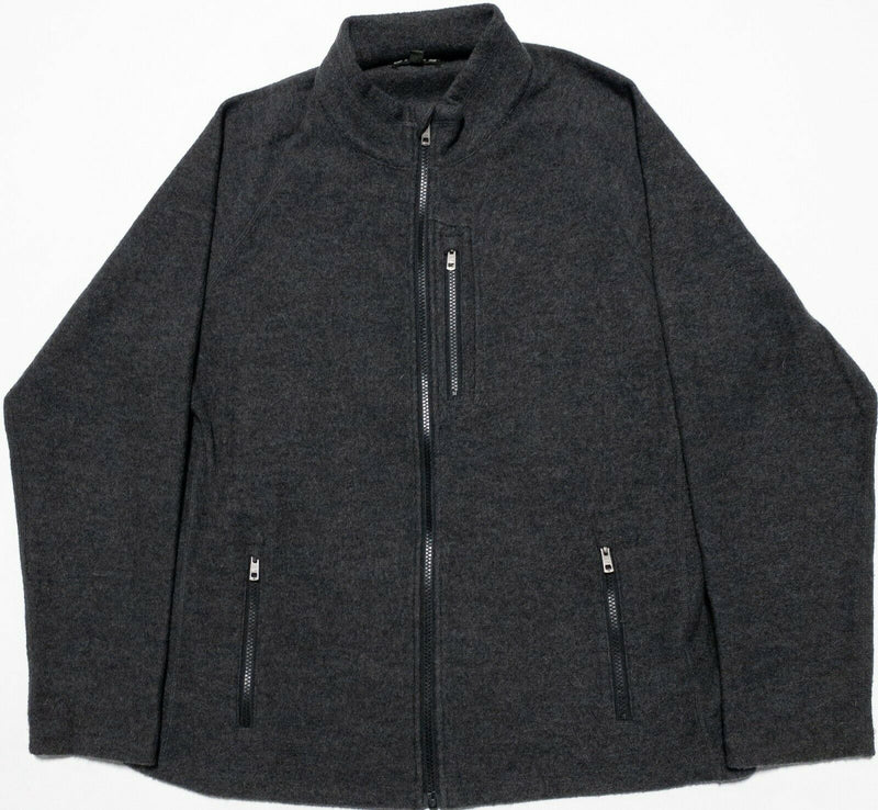 Orvis Men's Medium 100% Wool Gray Zipped Pockets Full Zip Collared Jacket