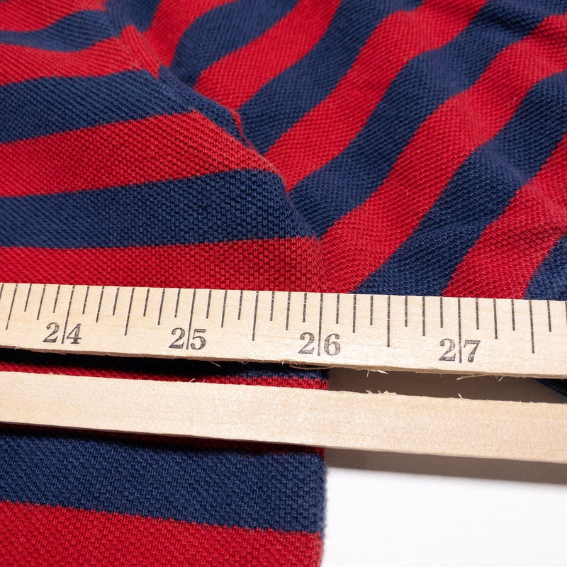 Polo Ralph Lauren Polo Shirt Men's 2XL Red Navy Blue Striped Crest Logo New