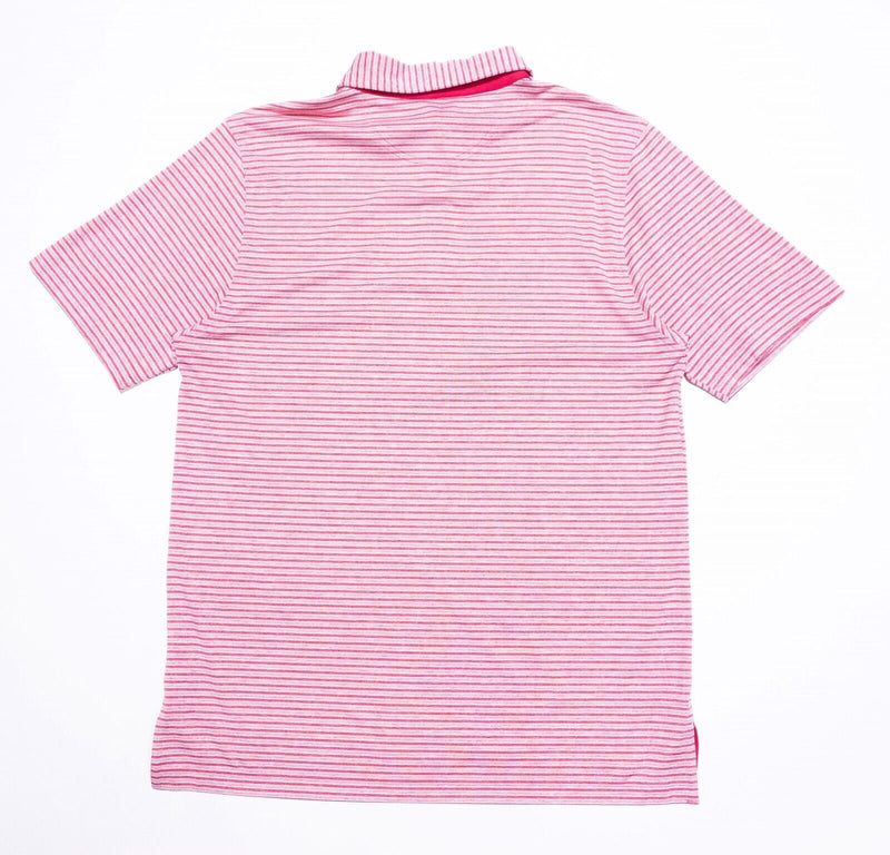 Bobby Jones X-H20 Polo Large Men's Golf Shirt Pink Striped Wicking Stretch