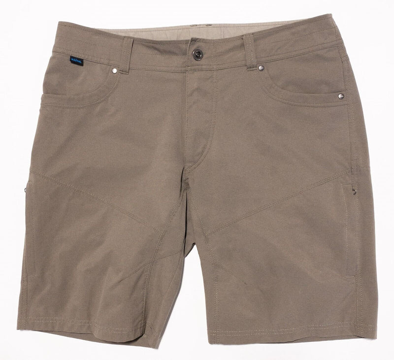 Kuhl Cargo Shorts 36 Men's Silencr Kargo Short Gray/Brown Hiking Outdoor Casual