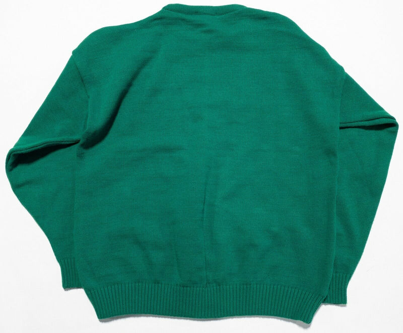 Emerald Isle Sweater Adult XL Irish Embroidered Green Knit Ireland Pullover
