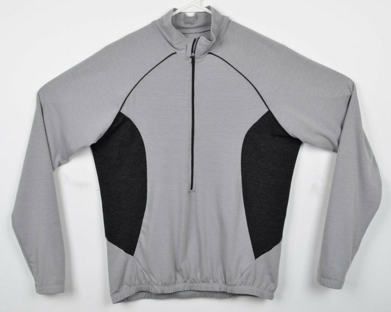 Trek Men's Large Polyester Wool Blend Gray 3/4 Zip Long Sleeve Cycling Top