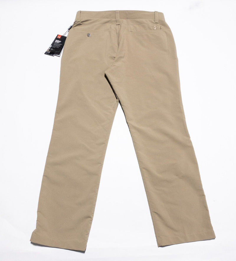 Under Armour Golf Pants Men's 34x30 Loose Fit Brown Khakis UA Golf Match Play