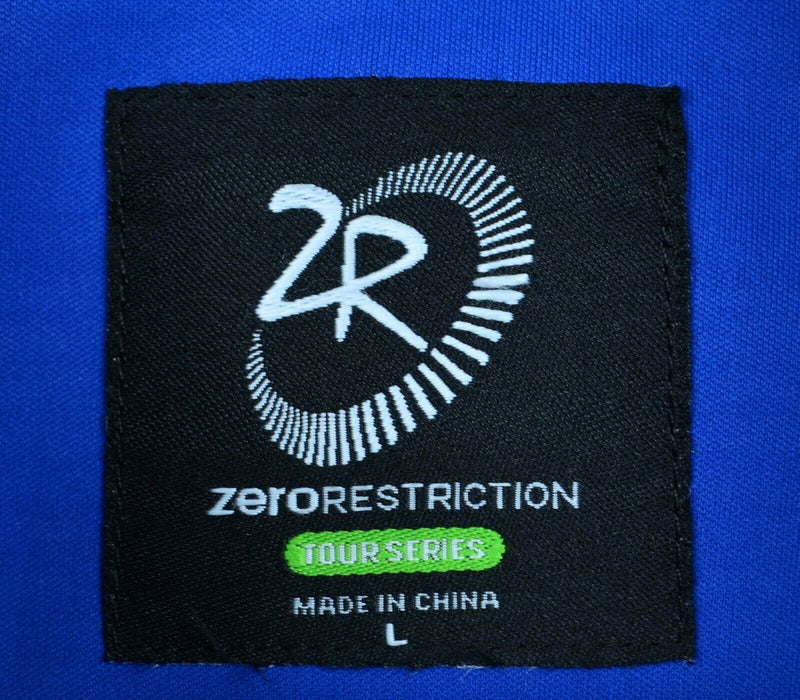 Zero Restriction Men's Sz Large Tour Series Blue Full Zip Golf Jacket