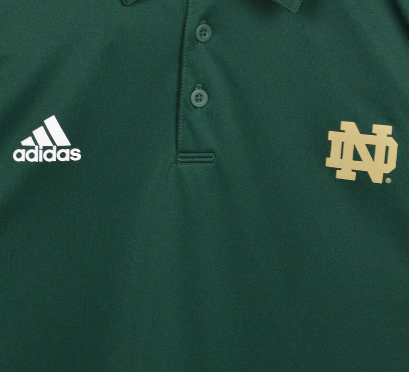 Notre Dame Men's Large Adidas Green ND Polyester Wicking Golf Polo Shirt