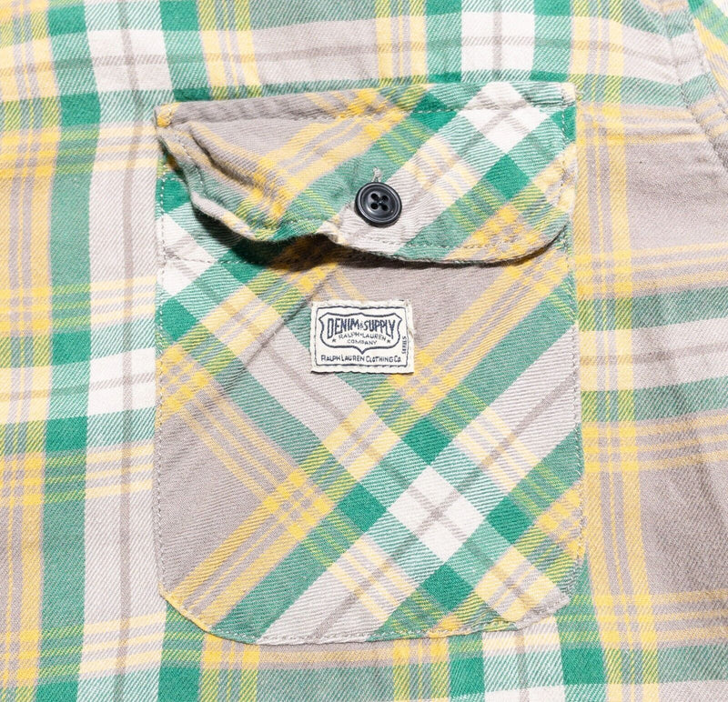 Denim & Supply Ralph Lauren Shirt Men's XL Long Sleeve Button-Front Gray Plaid