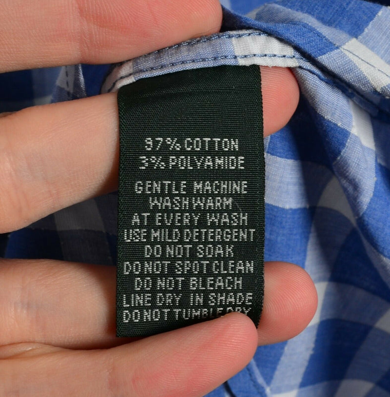 Rodd & Gunn Men's 2XL Sports Fit Blue Check Cotton Polyamide Button-Front Shirt