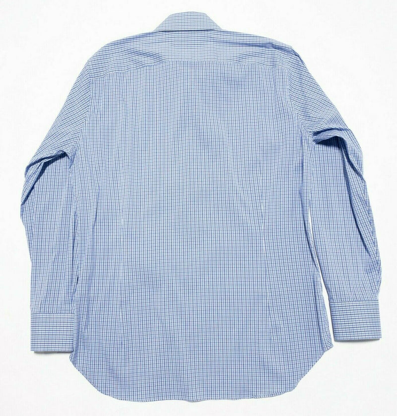 Bonobos Stretch Men's 16/34 Tailored Slim Fit Cotton Nylon Blue Plaid Shirt