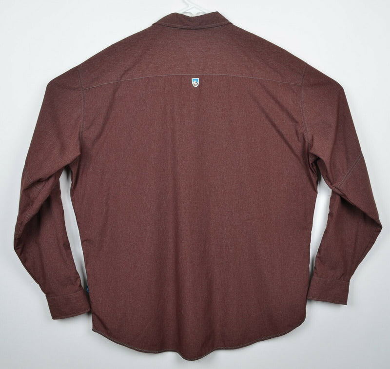 Kuhl Men's 2XL Burgundy Red Nylon Polyester Blend 5-Panel Sleeve Hiking Shirt