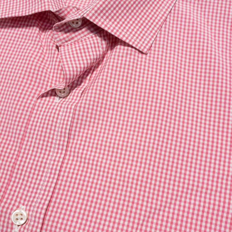 Ralph Lauren Black Label Shirt Men 16.5 Tailored Pink White Check Italy Designer