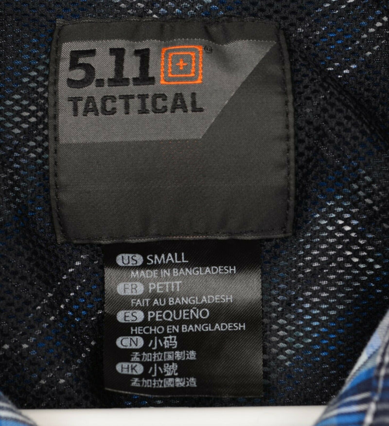 5.11 Tactical Series Men's Small Snap-Front Blue Plaid Conceal Carry Shirt