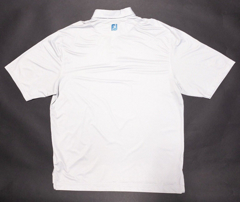 FootJoy Golf XL Polo Men's Shirt White Geometric Wicking Performance Stretch