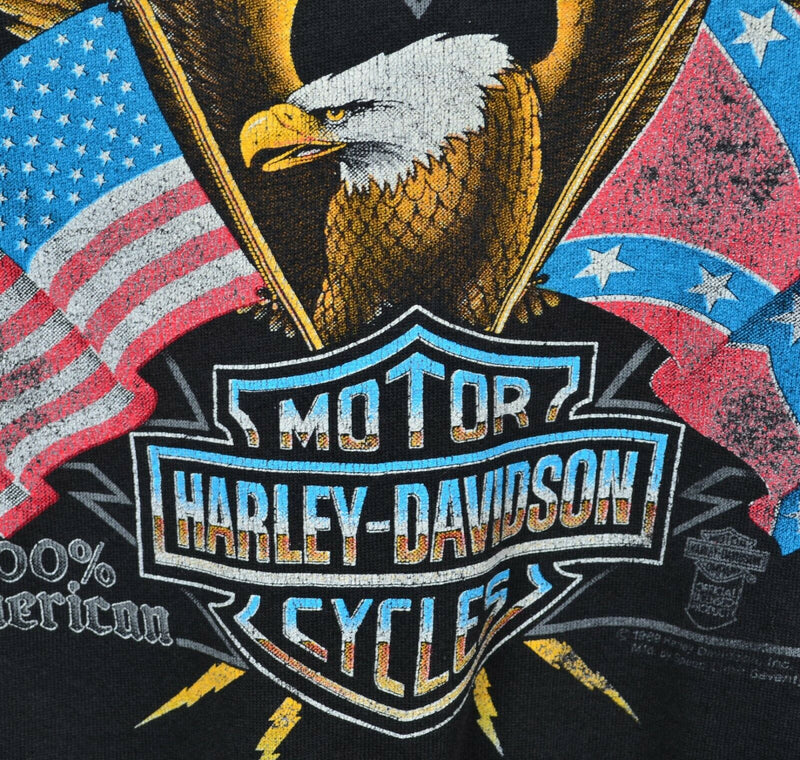 Vintage 80s Harley-Davidson Men's Large? Ride With Pride Eagle Biker Sweatshirt