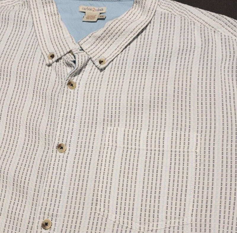 Carbon 2 Cobalt Shirt Men's 2XL Long Sleeve White Texture Stripe Vintage 90s