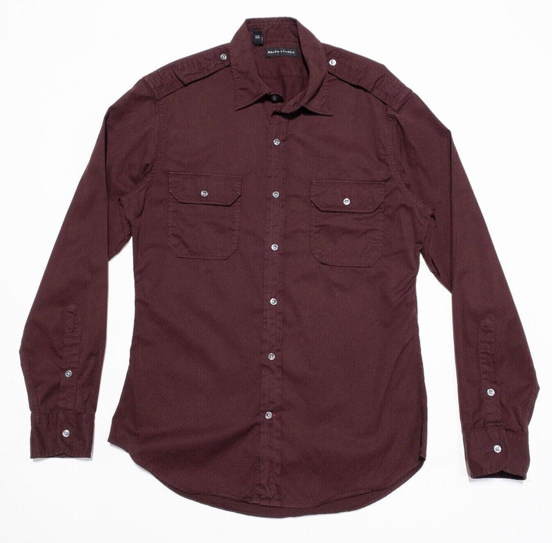 Ralph Lauren Black Label Shirt Men's Medium Safari Maroon Purple Long Sleeve
