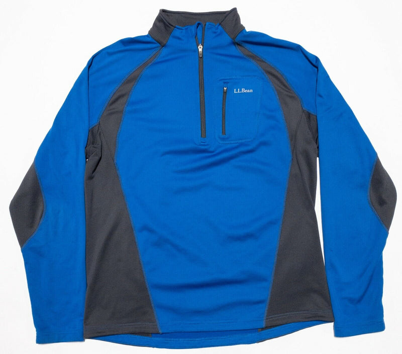 L.L. Bean Jacket Men's LT (Large Tall) 1/4 Zip Thermal Lined Blue Gray