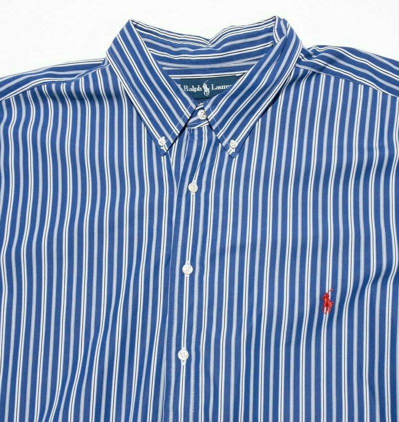 Polo Ralph Lauren Men's 3XB Big Classic Fit Blue Striped Button-Down Shirt