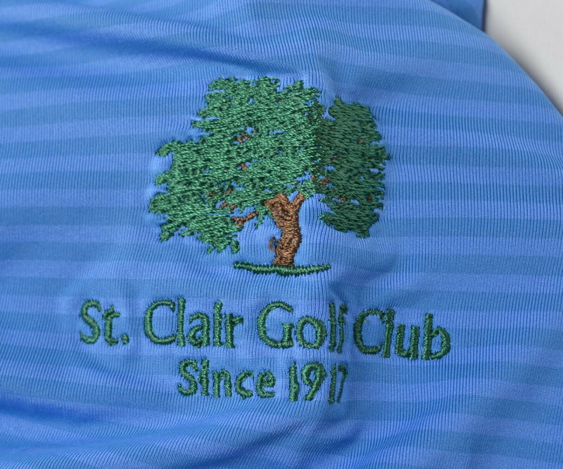 FootJoy Men's Sz 2XL Blue Striped FJ Performance Golf Polo Shirt St. Clair