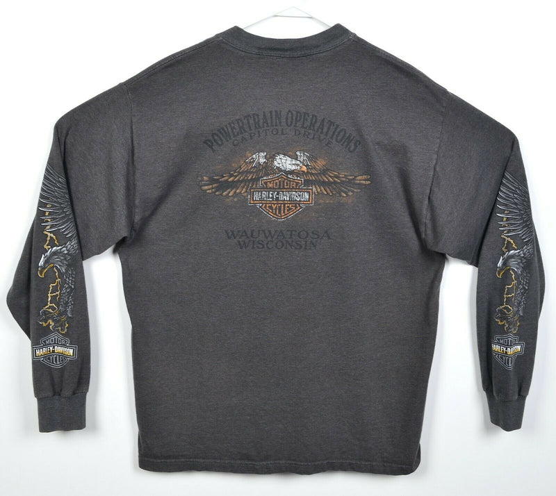 Harley-Davidson Men's Large Lightning Eagle Sleeve Print Long Sleeve T-Shirt