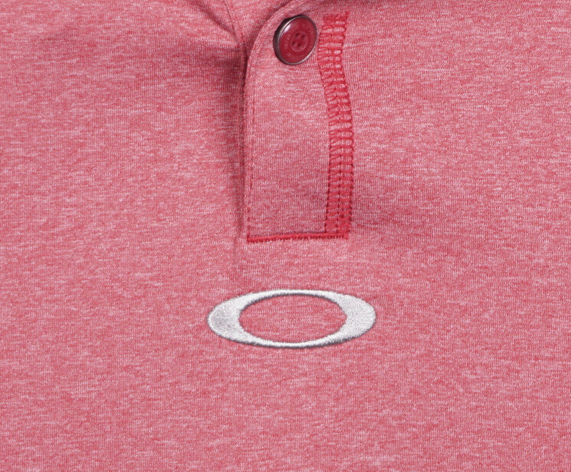 Oakley Hydrolix Men's Medium Regular Fit Snap Collar Red Crimson Golf Polo Shirt