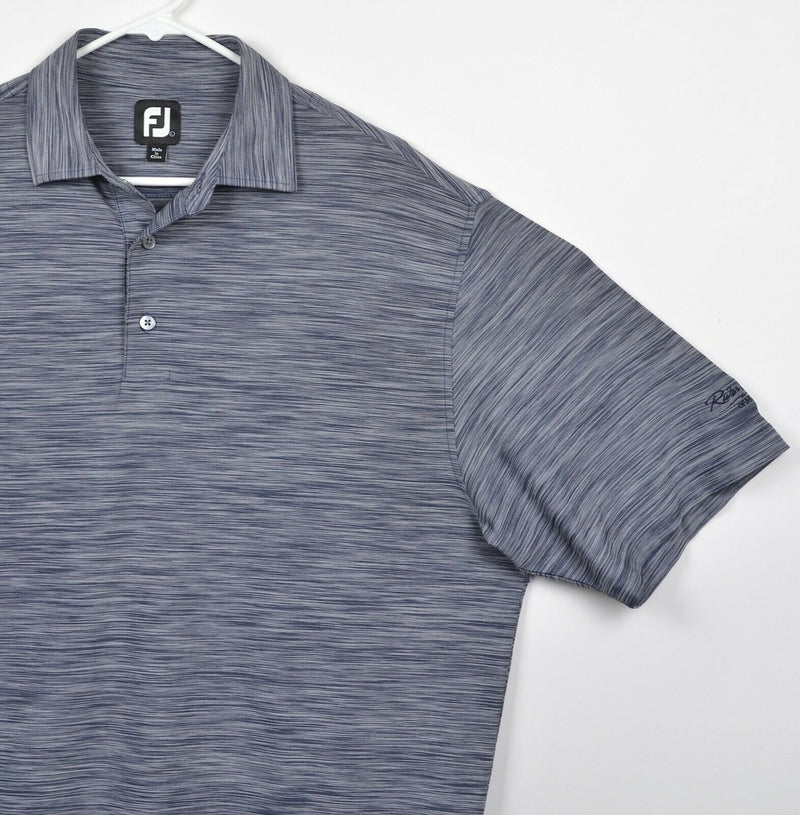 FootJoy Men's Large Heather Blue/Gray FJ Performance Golf Polo Shirt