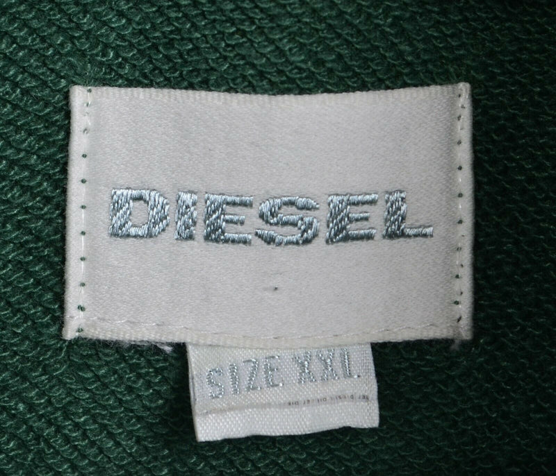 Diesel Men's Indian Head Graphic Logo Green Pullover Hoodie Sweatshirt