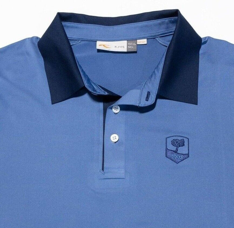 KJUS Golf Polo Men's Large 52 Blue Wicking UPF 50+ Short Sleeve Performance