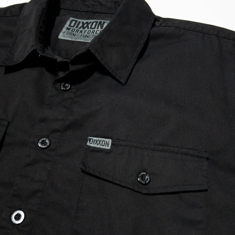 Dixxon Workforce Form & Function Button-Front Shirt D-Tech Solid Black Men's 2XL