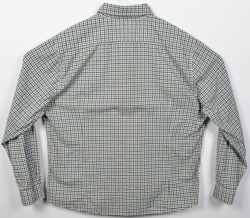 Barbour Men's 2XL Green Blue Check Gingham 11 Tailored Button-Down Shirt