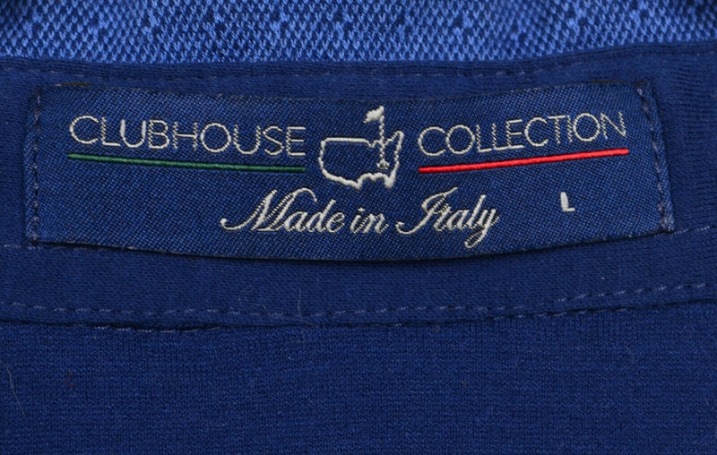 Clubhouse Collection Men's Sz Large Masters Golf Made in Italy Blue Polo Shirt