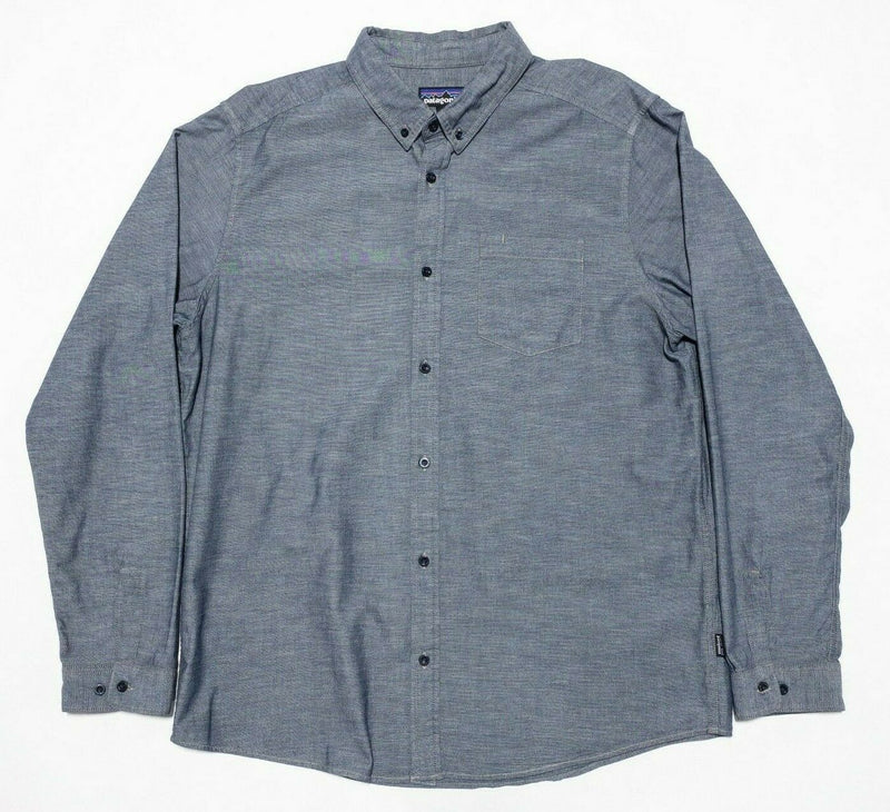 Patagonia Bluffside Shirt Blue Chambray Long Sleeve Button-Front Men's XL