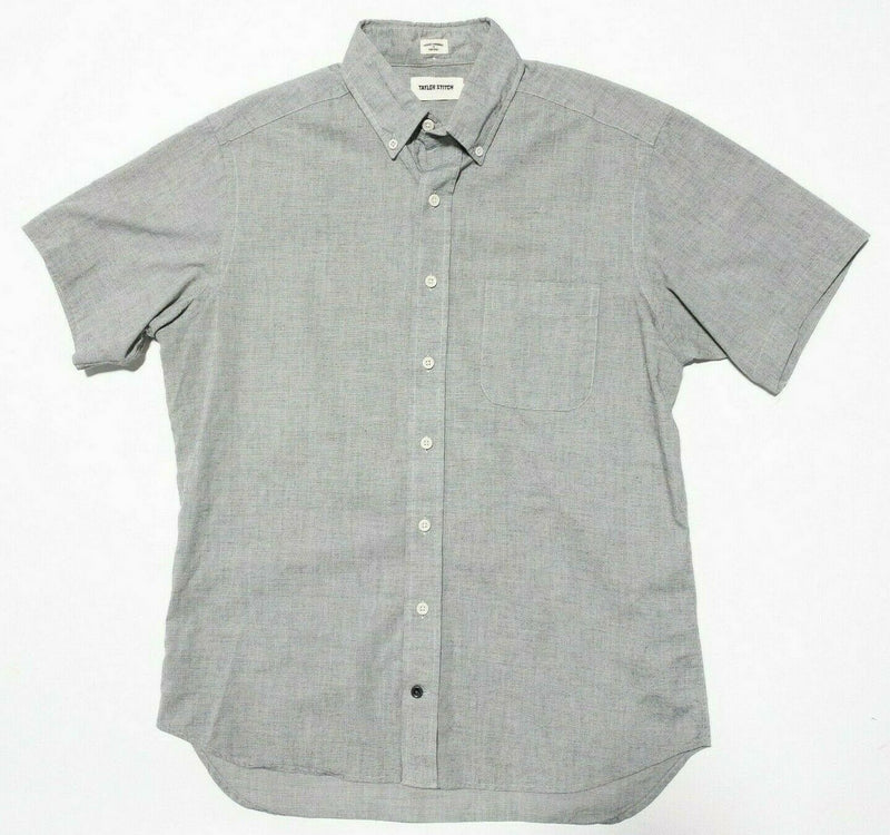 Taylor Stitch 40 Shirt (Medium) Men's Gray Button-Down Short Sleeve Handmade