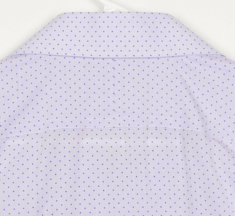 Bonobos Wrinkle-Free Men's Sz 16.5/34 Slim Fit Purple Polka Dot Dress Shirt