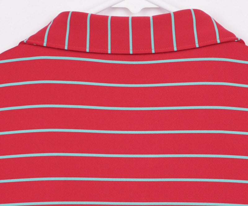 Peter Millar Men's Sz XL Summer Comfort Red Striped Performance Polo Golf Shirt