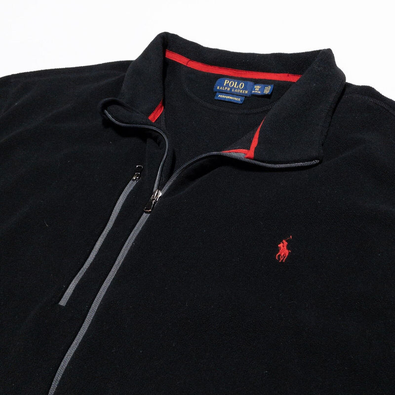 Polo Ralph Lauren 4XB Performance Fleece Jacket Men Full Zip Solid Black 4XL Big