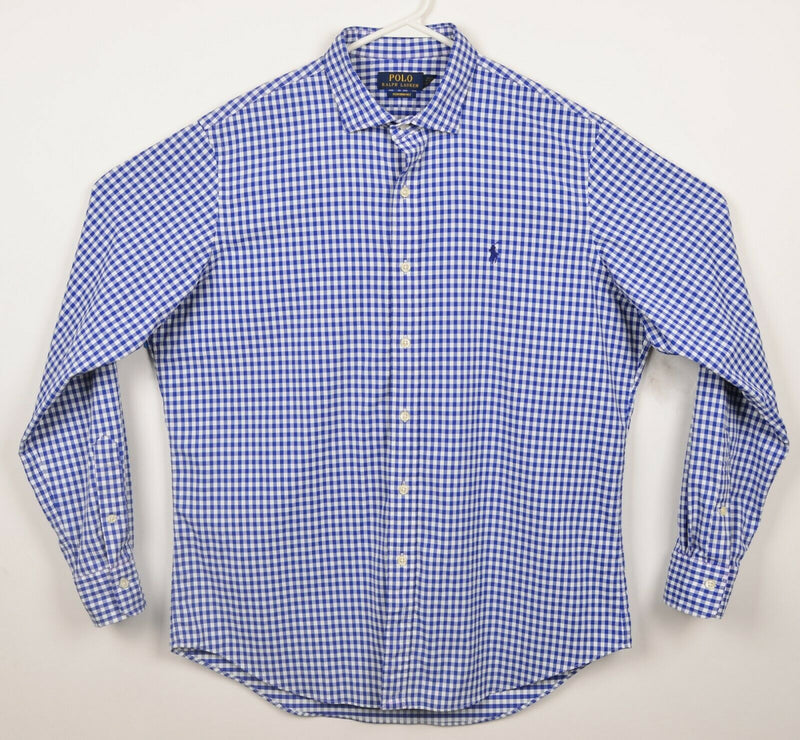 Polo Ralph Lauren Performance Men's Large Blue Check Wicking Nylon Button Shirt