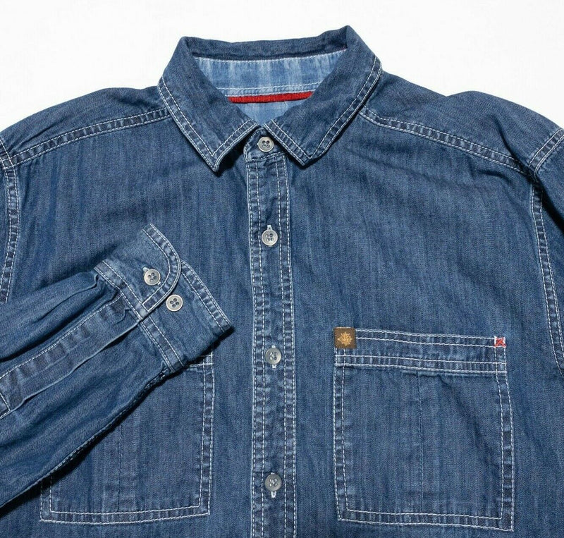 Territory Ahead Denim Shirt Men's Small Indigo Blue Jeans Button-Front 90s