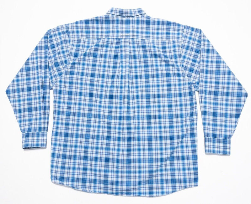 Ariat Pro Series Shirt XL Men's Stretch Blue Plaid Long Sleeve Western Cowboy
