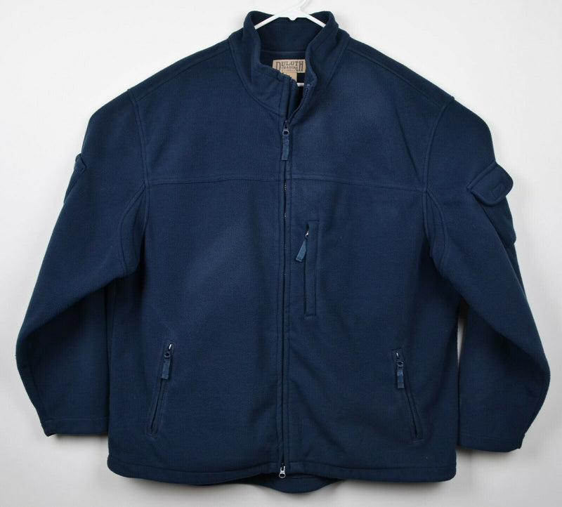 Duluth Trading Co Men's 2XL Blue Fleece Windproof Full Zip Shoreman Jacket
