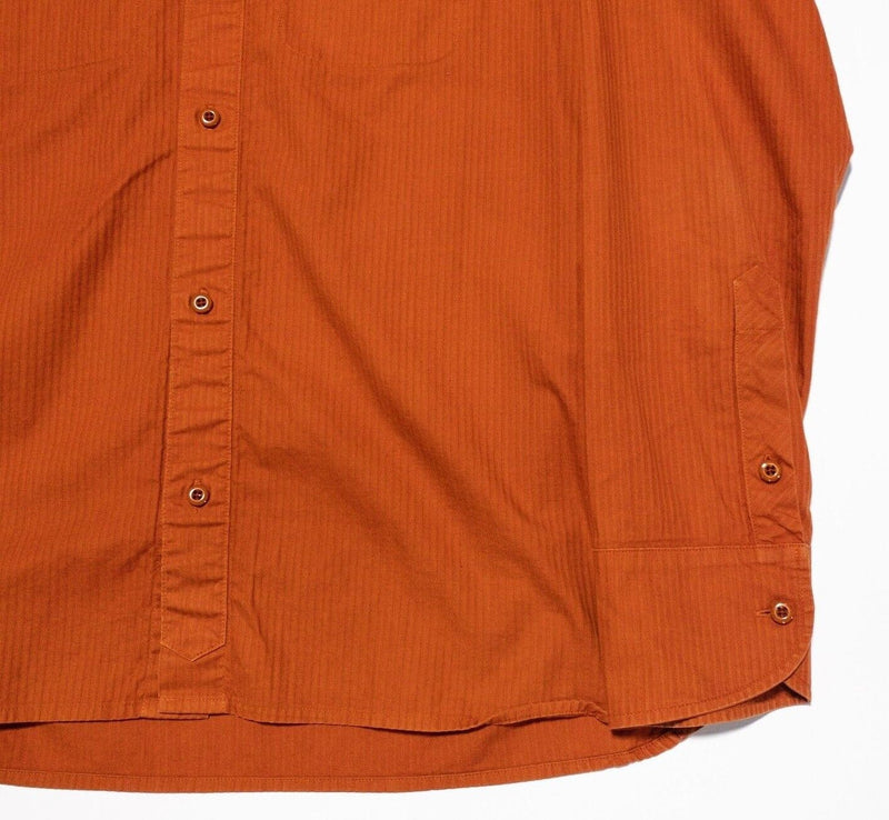 Wings + Horns Medium Shirt Men's Long Sleeve Button-Front Orange Textured Canada