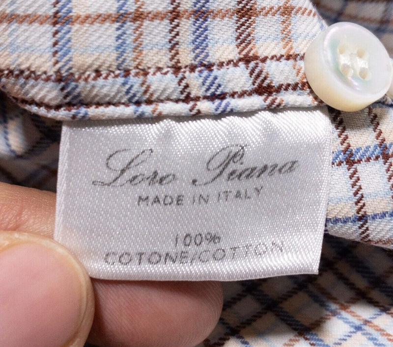 Lora Piana Dress Shirt Men's 40/15.5 Plaid Colorful Italy Long Sleeve 15 3/4